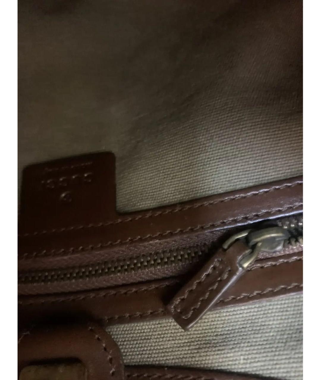 GUCCI Бежевая тканевая сумка с короткими ручками, фото 4