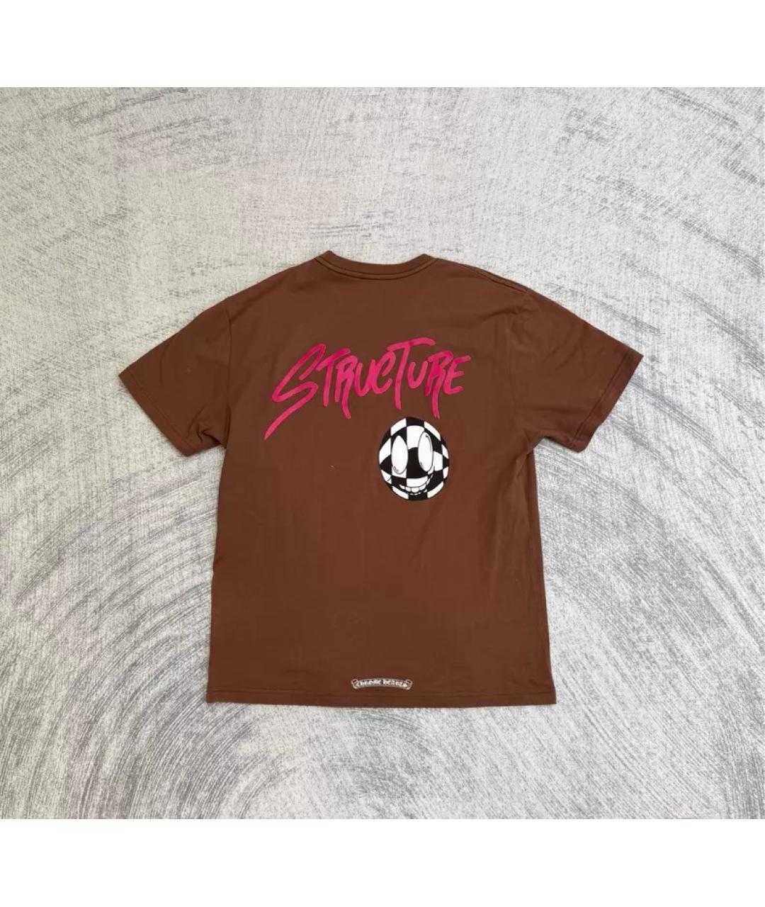 CHROME HEARTS Коричневая хлопковая футболка, фото 3