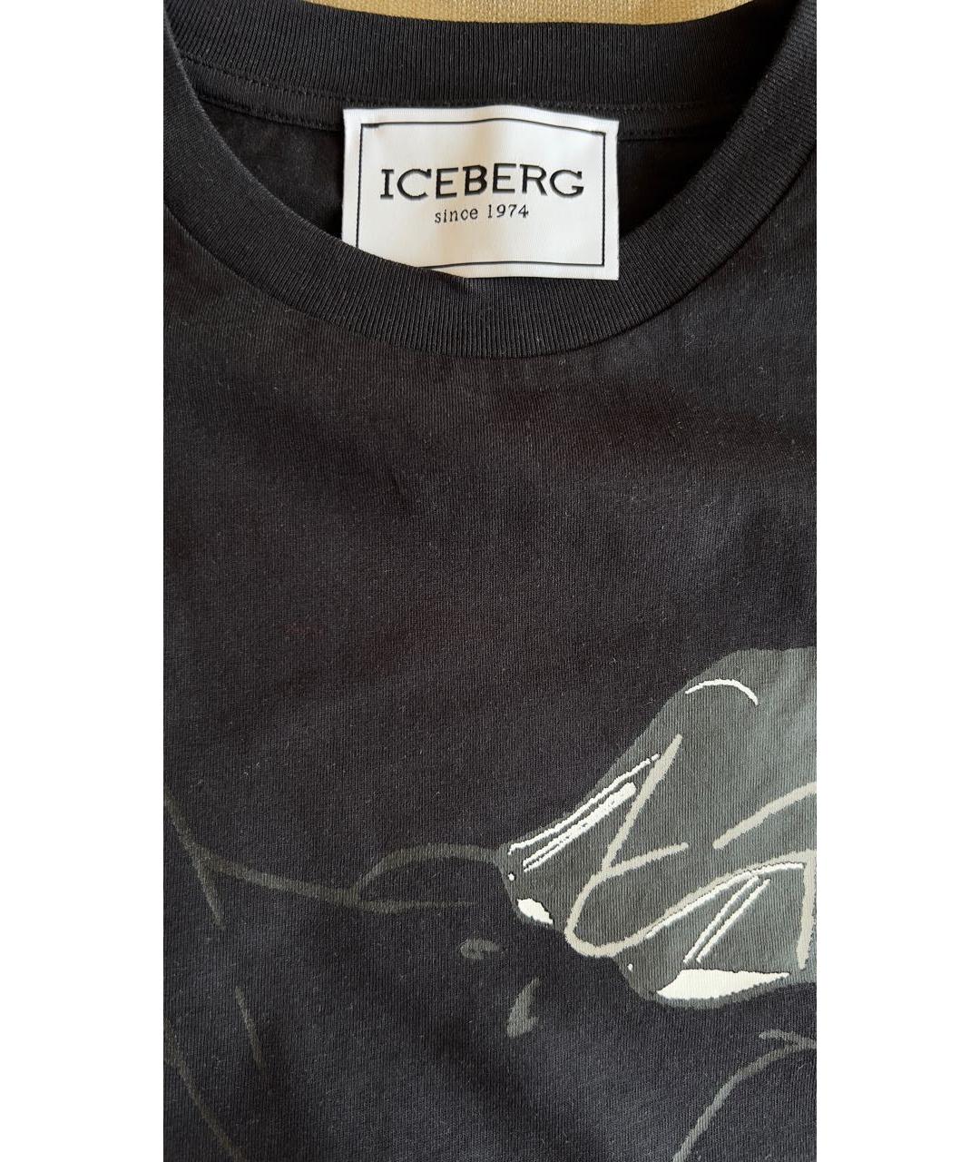 ICEBERG Черная хлопковая футболка, фото 3