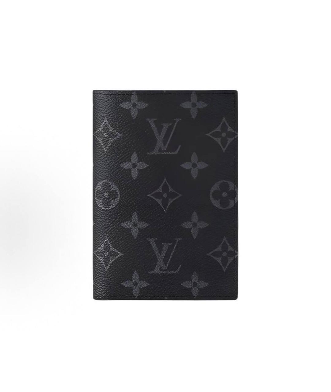 LOUIS VUITTON Черный кожаный кошелек, фото 5