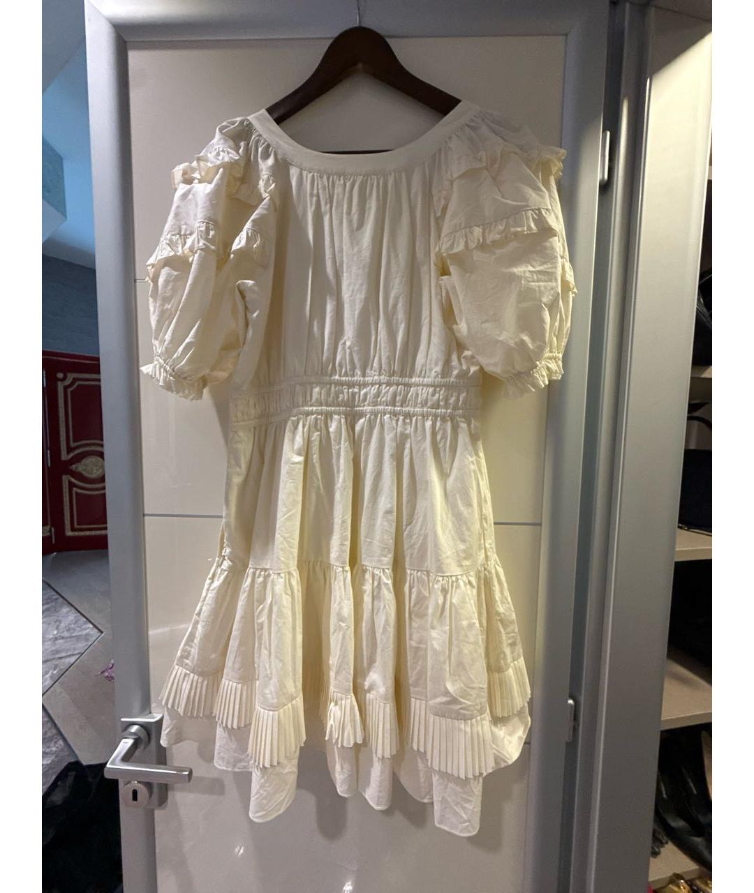 ULLA JOHNSON Бежевое хлопковое повседневное платье, фото 2