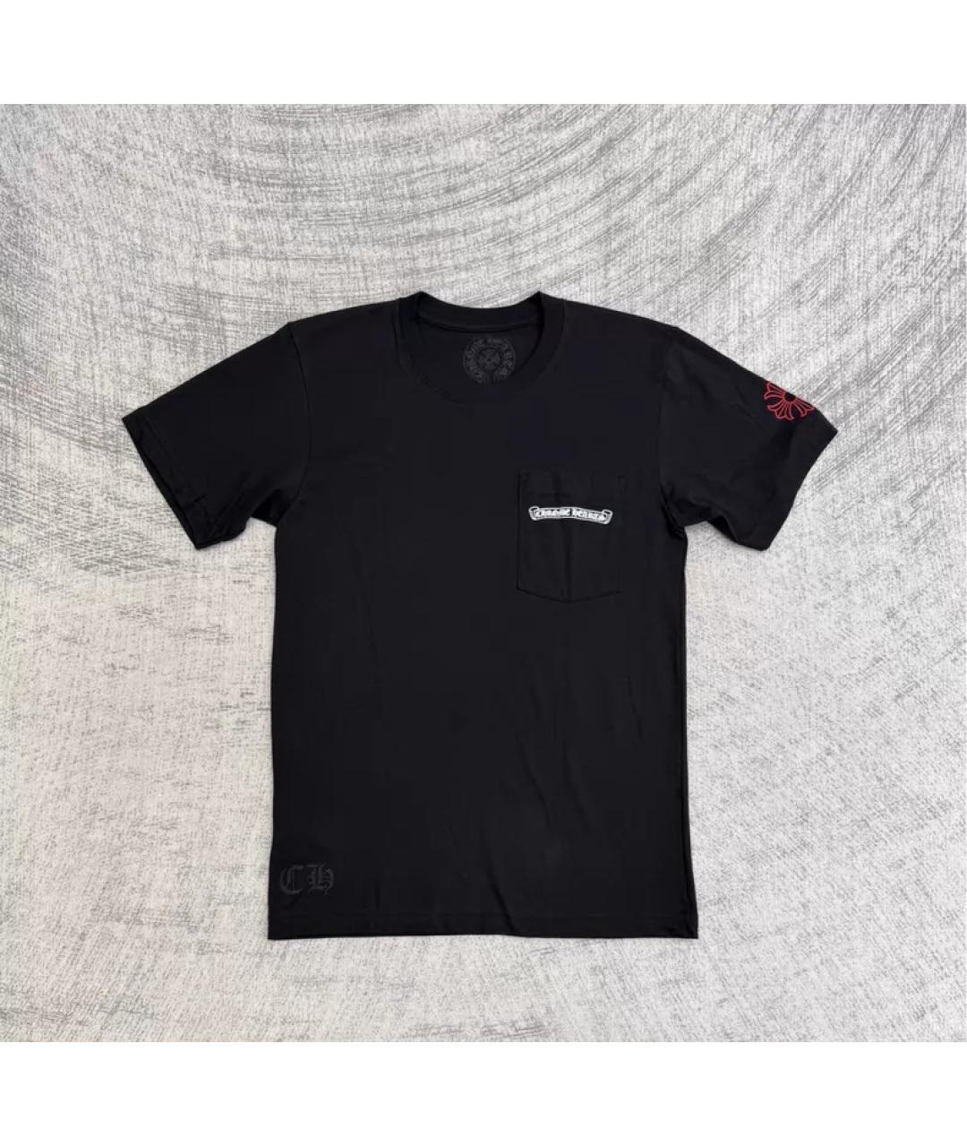 CHROME HEARTS Черная хлопковая футболка, фото 4
