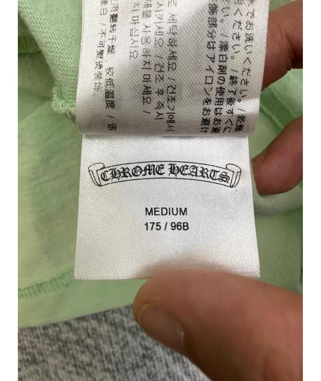 CHROME HEARTS Салатовая хлопковая футболка, фото 2