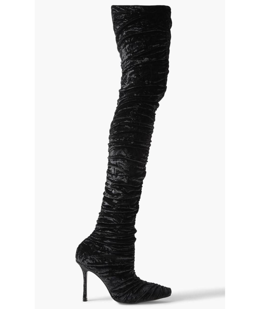 JIMMY CHOO Черные бархатные ботфорты, фото 5