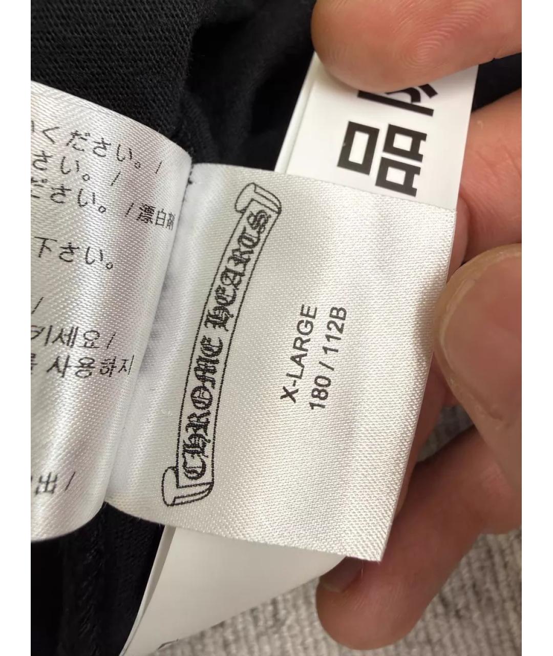 CHROME HEARTS Черная хлопковая футболка, фото 3