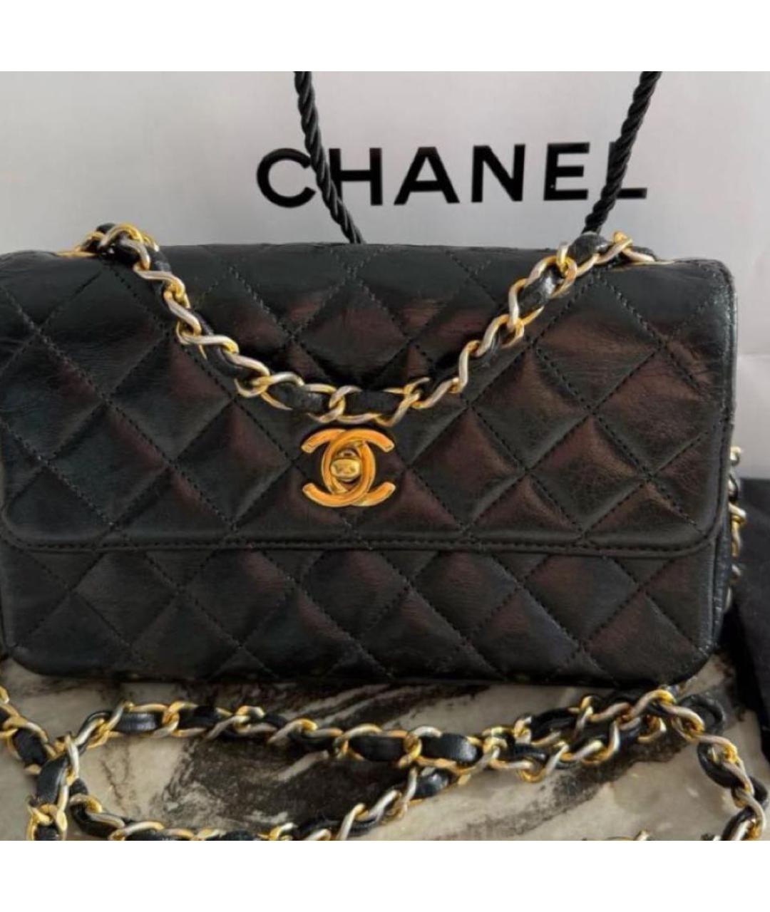 CHANEL Черная кожаная сумка через плечо, фото 3