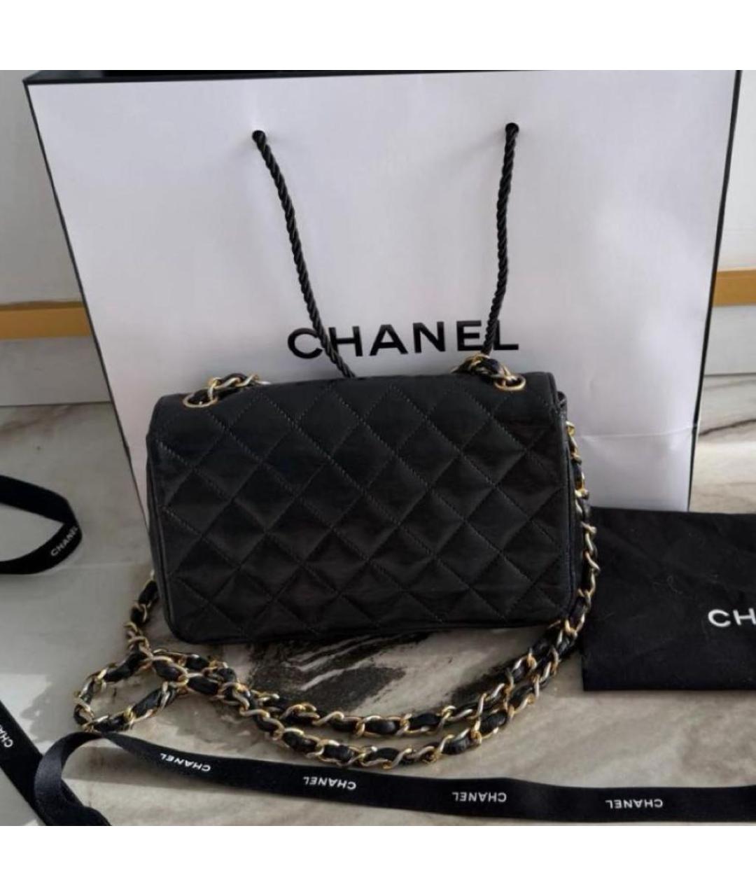 CHANEL Черная кожаная сумка через плечо, фото 4