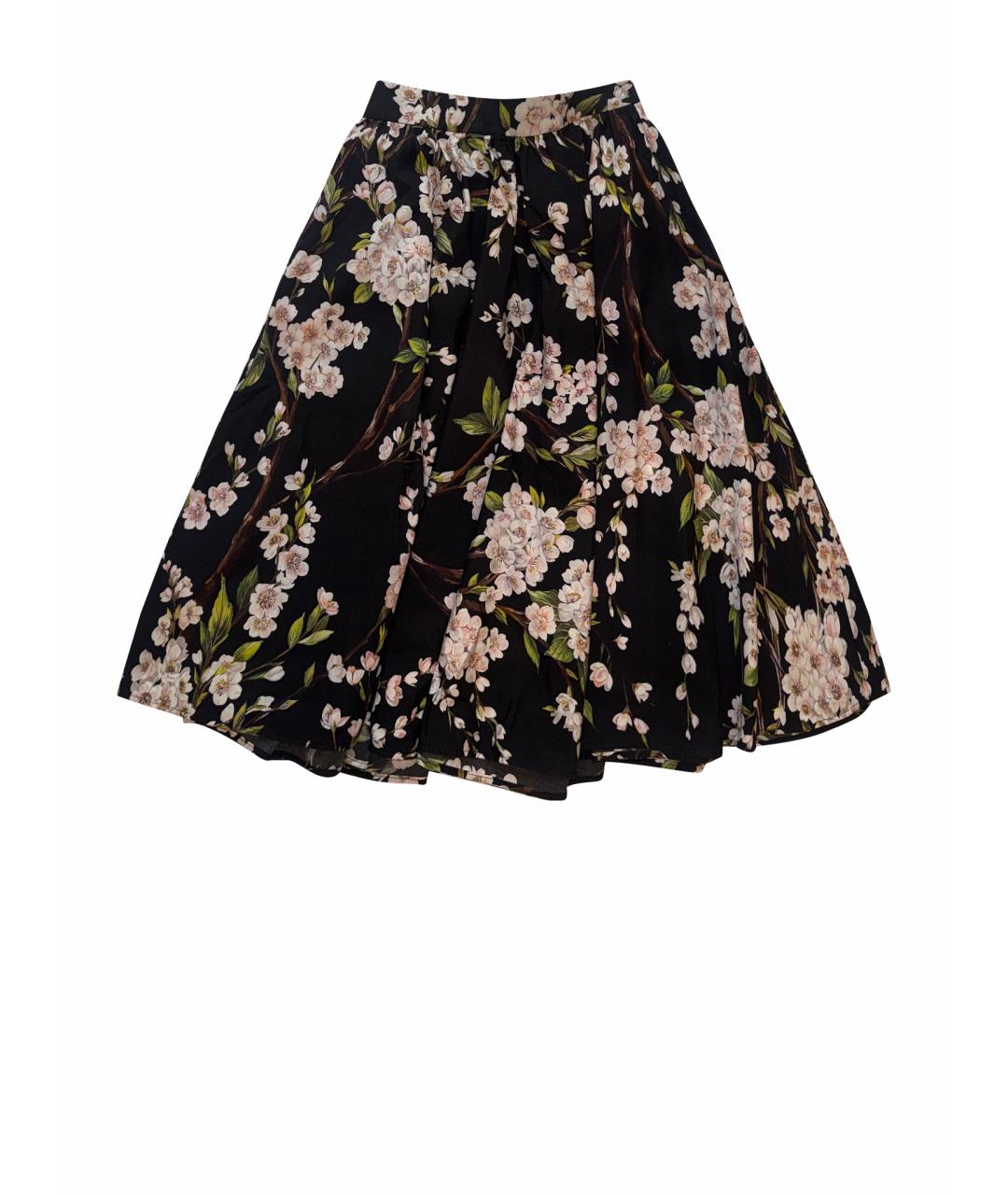 DOLCE&GABBANA Черная хлопковая юбка миди, фото 1