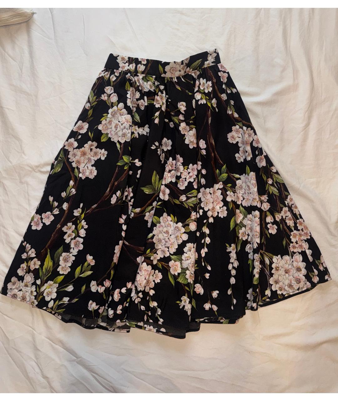 DOLCE&GABBANA Черная хлопковая юбка миди, фото 6