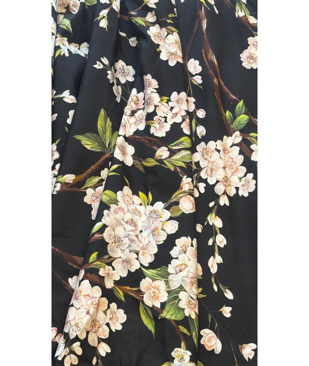 DOLCE&GABBANA Черная хлопковая юбка миди, фото 4