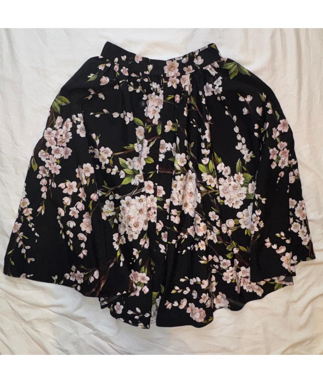 DOLCE&GABBANA Черная хлопковая юбка миди, фото 2