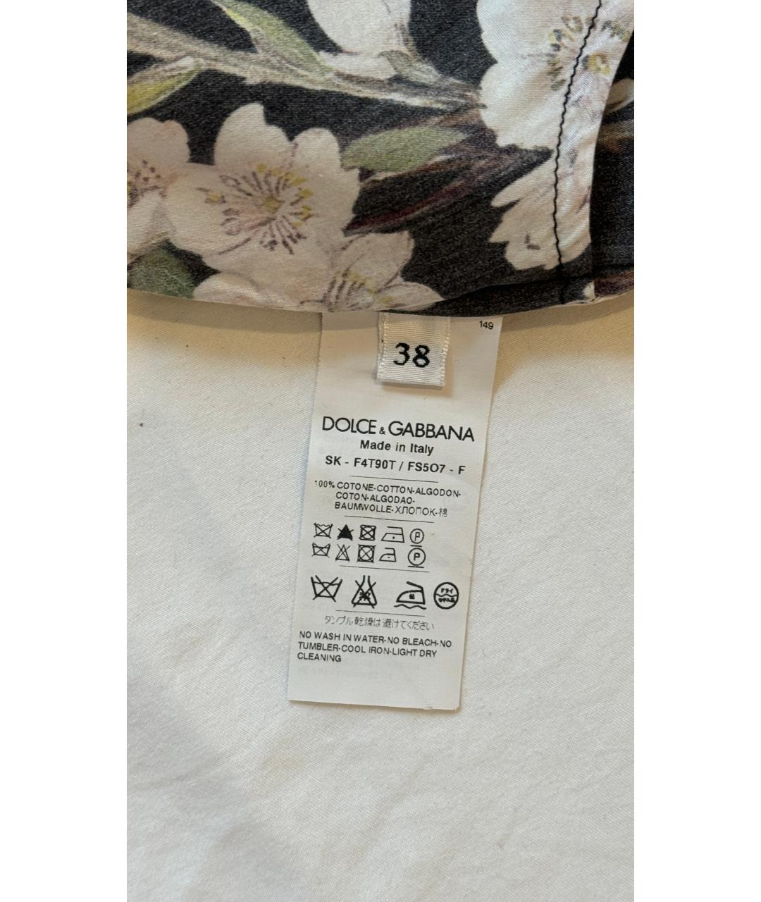 DOLCE&GABBANA Черная хлопковая юбка миди, фото 5