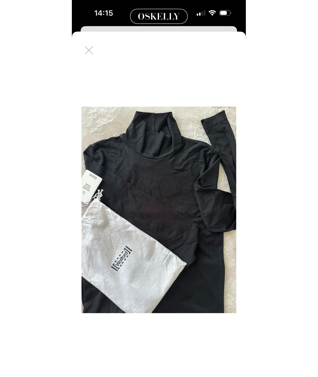WOLFORD Черное хлопко-эластановое повседневное платье, фото 4