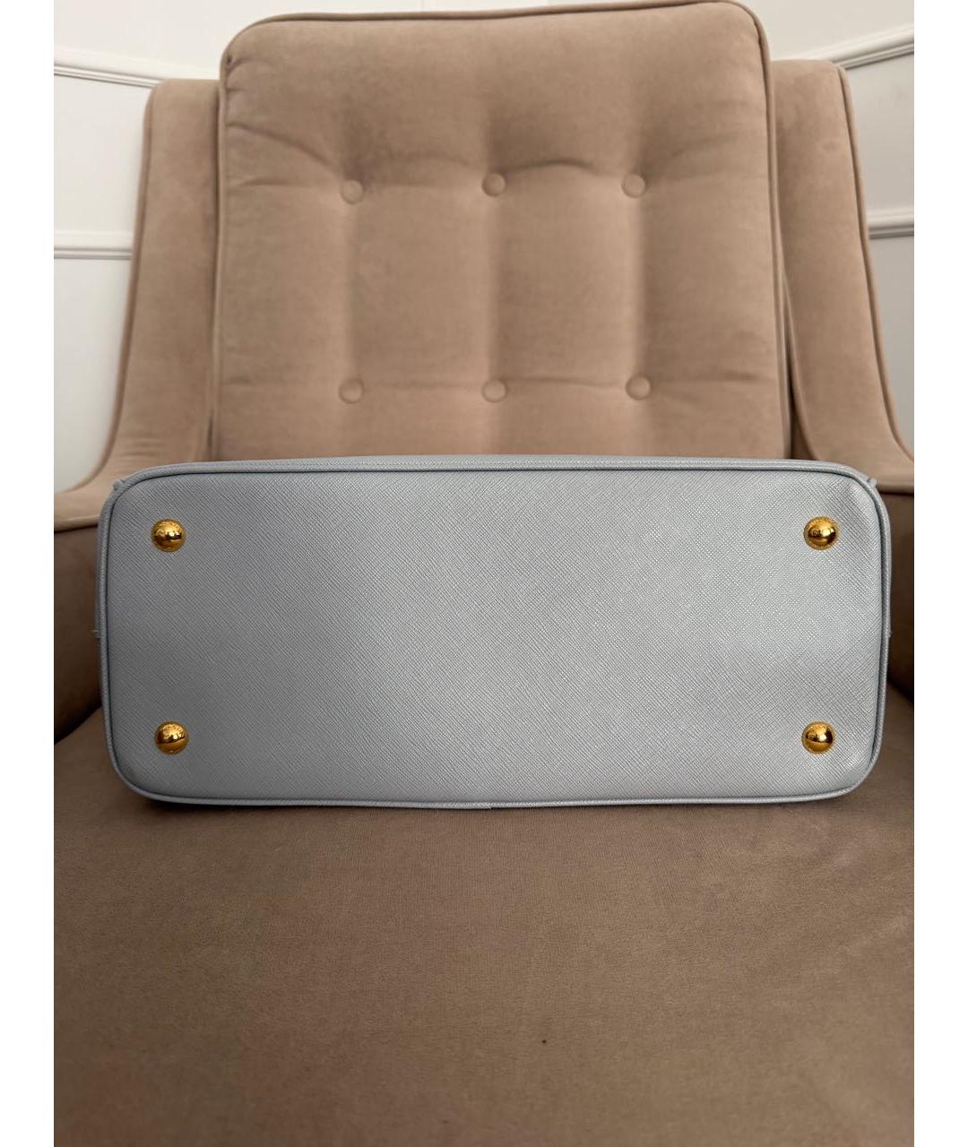 PRADA Голубая кожаная сумка тоут, фото 5