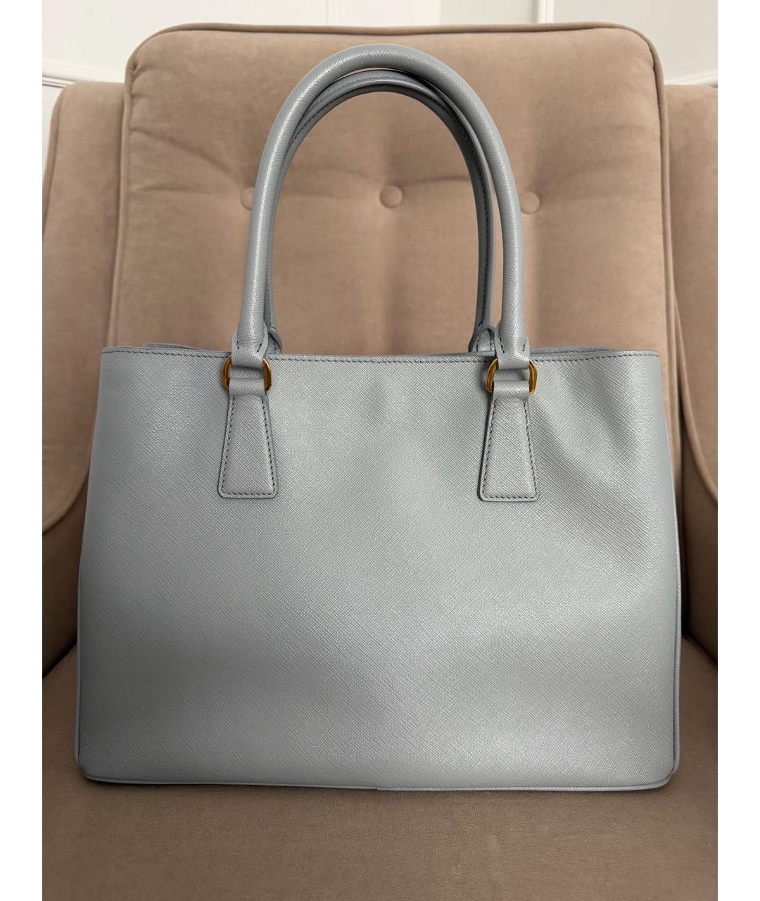 PRADA Голубая кожаная сумка тоут, фото 3