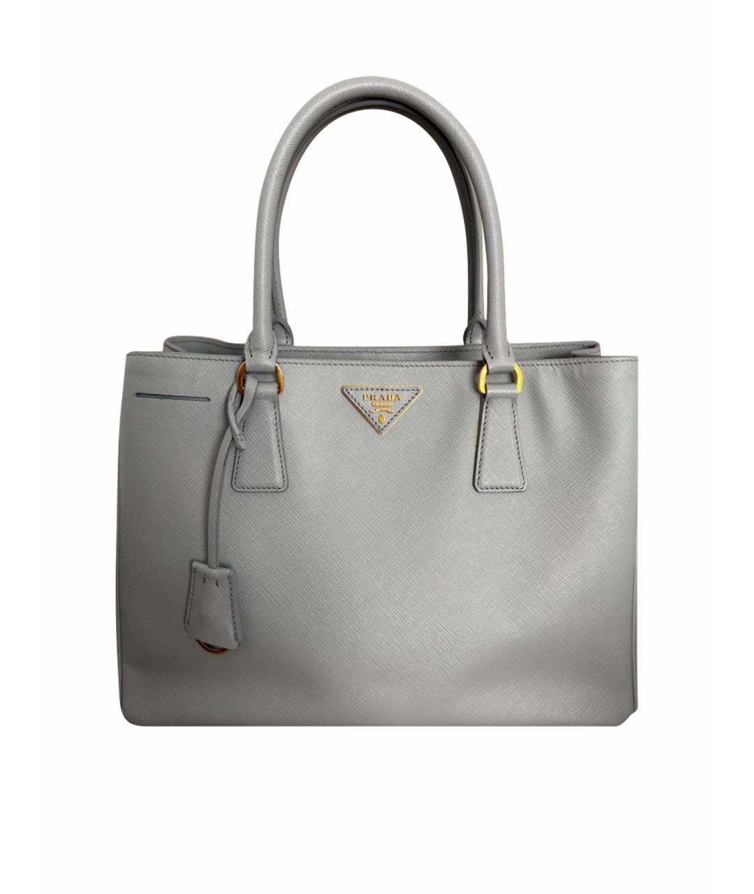 PRADA Голубая кожаная сумка тоут, фото 1