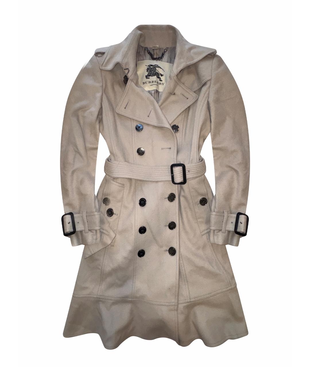 BURBERRY Бежевое шерстяное пальто, фото 1