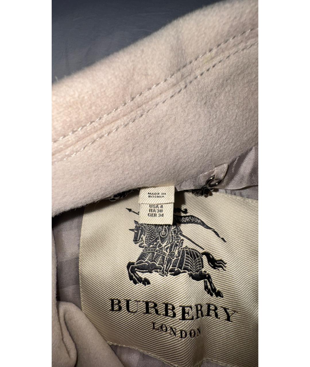 BURBERRY Бежевое шерстяное пальто, фото 5