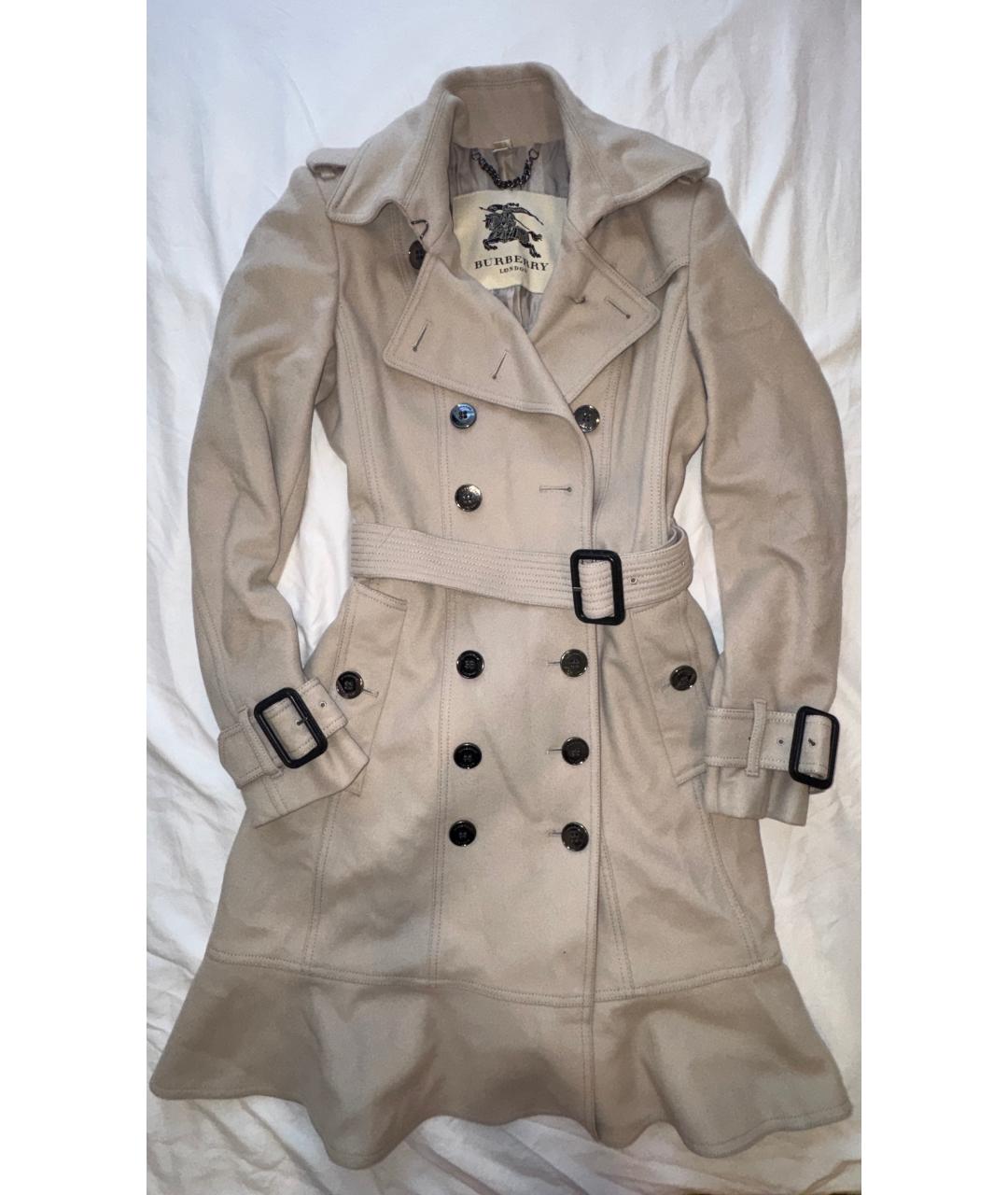 BURBERRY Бежевое шерстяное пальто, фото 6