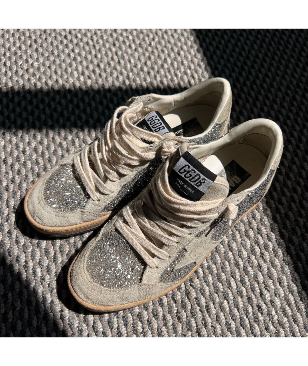 GOLDEN GOOSE Бежевые замшевые кеды, фото 7
