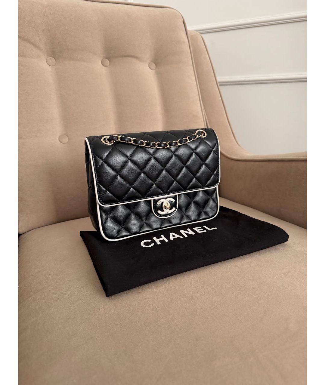 CHANEL Черная кожаная сумка через плечо, фото 2
