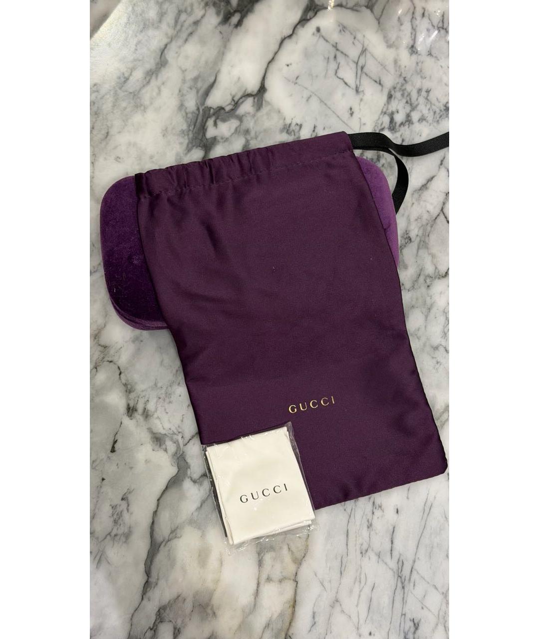 GUCCI Фиолетовые металлические солнцезащитные очки, фото 5