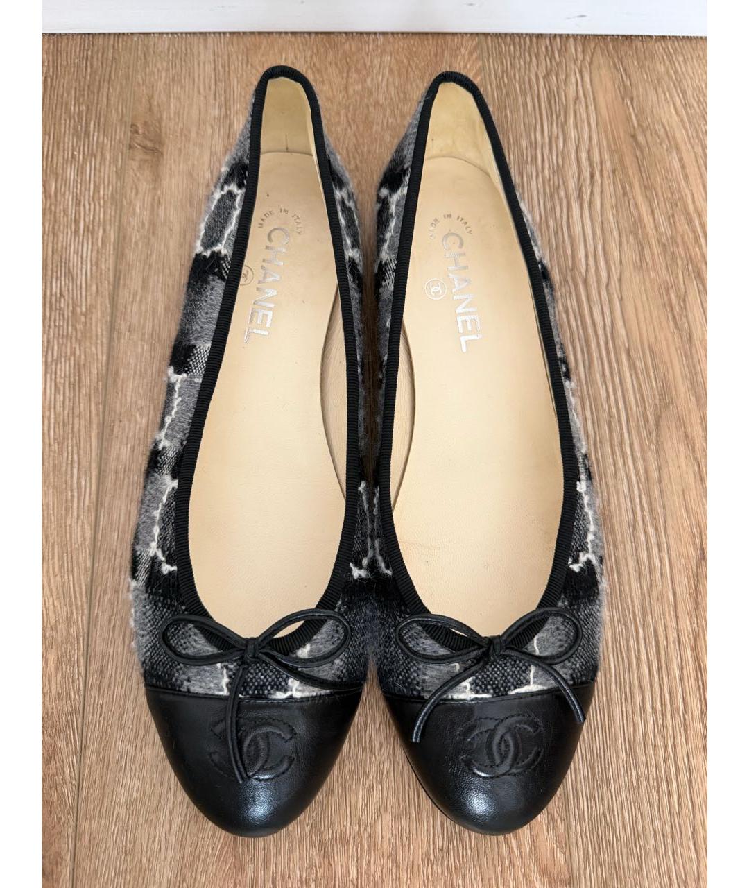 CHANEL Черные кожаные балетки, фото 3