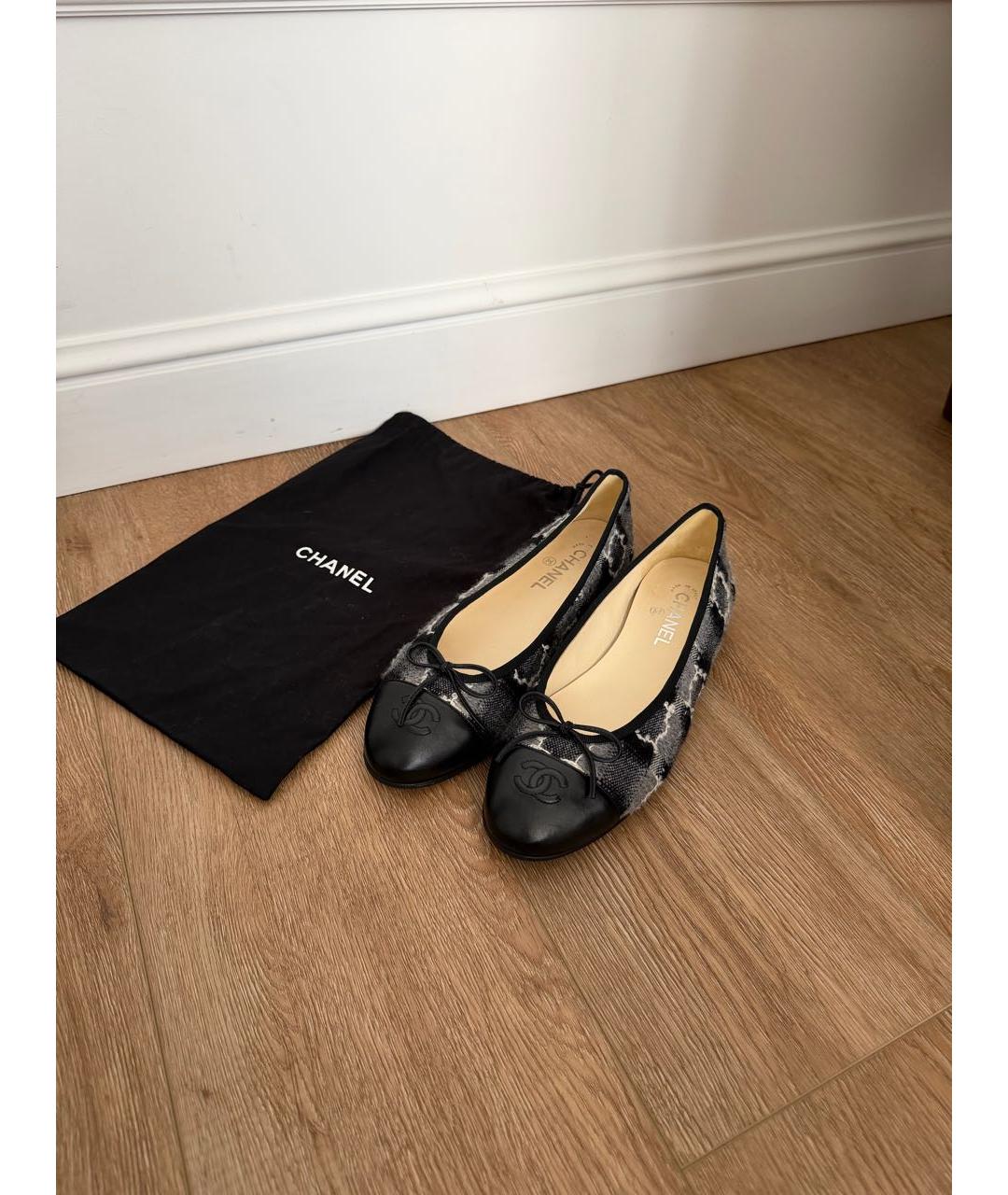 CHANEL Черные кожаные балетки, фото 8