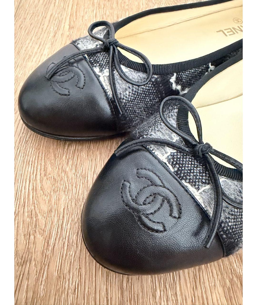 CHANEL Черные кожаные балетки, фото 7
