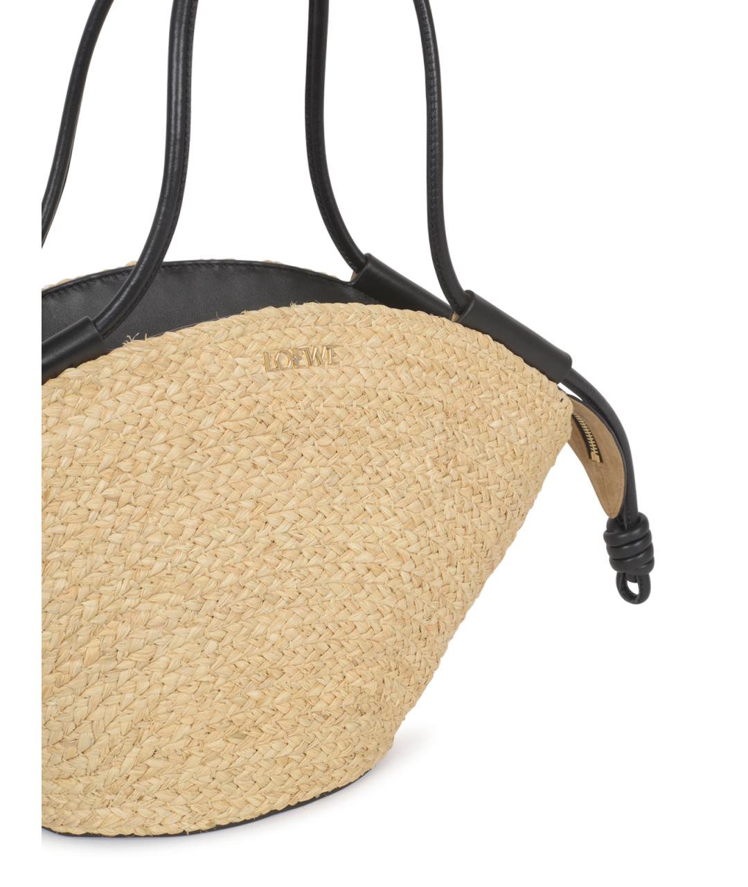 LOEWE Бежевая кожаная сумка тоут, фото 4