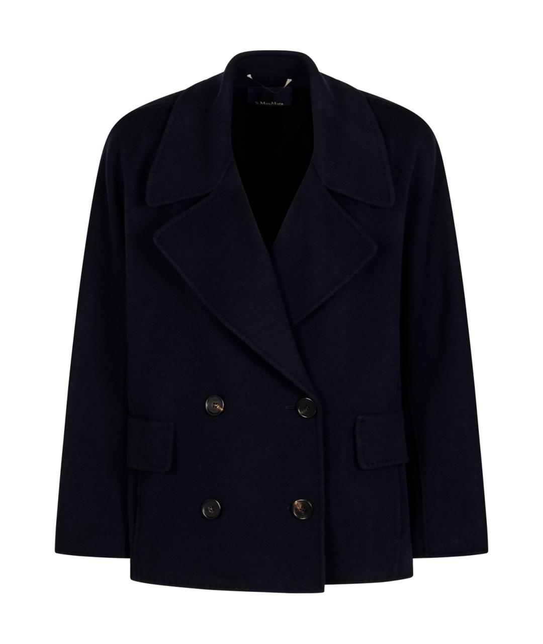 'S MAX MARA Темно-синее шерстяное пальто, фото 2