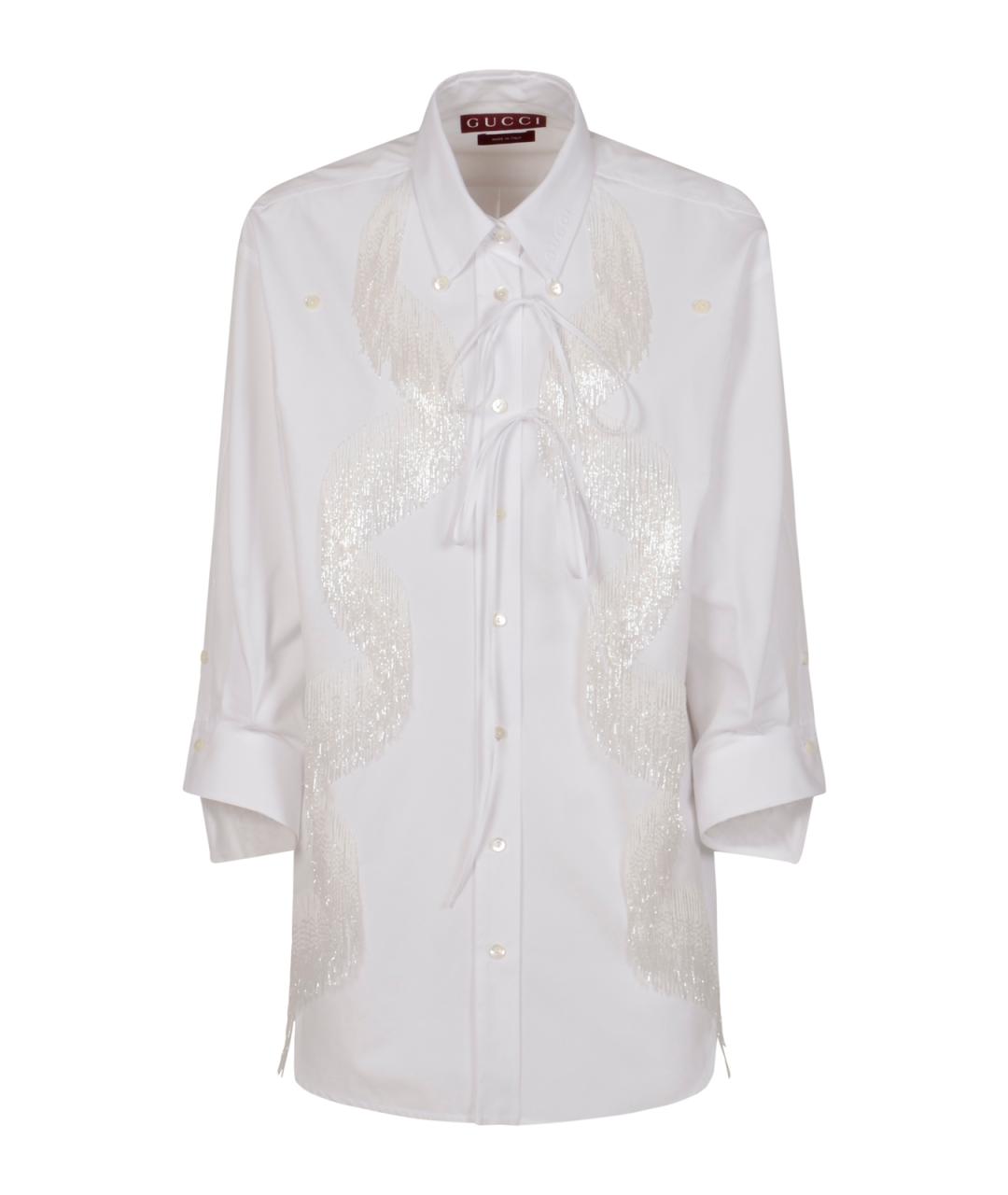 GUCCI Белая хлопковая рубашка, фото 1