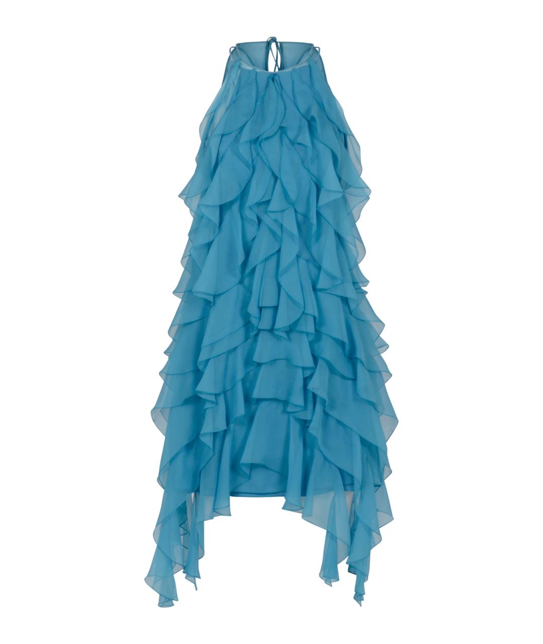 ALBERTA FERRETTI Голубое коктейльное платье, фото 2