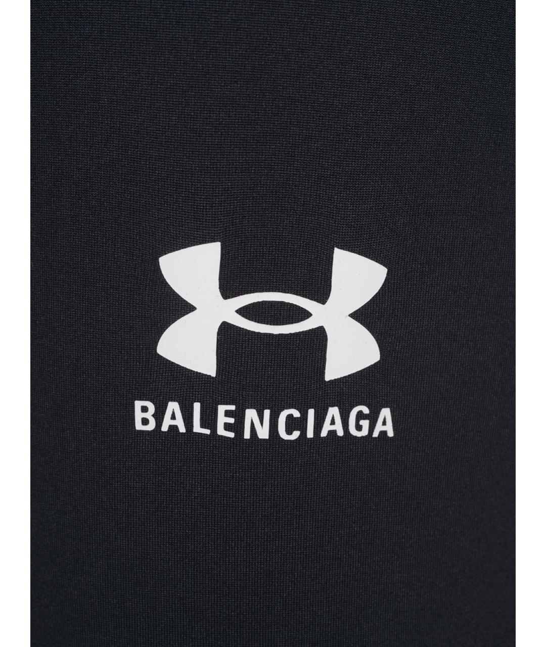 BALENCIAGA Черные полиэстеровые леггинсы и велосипедки, фото 3