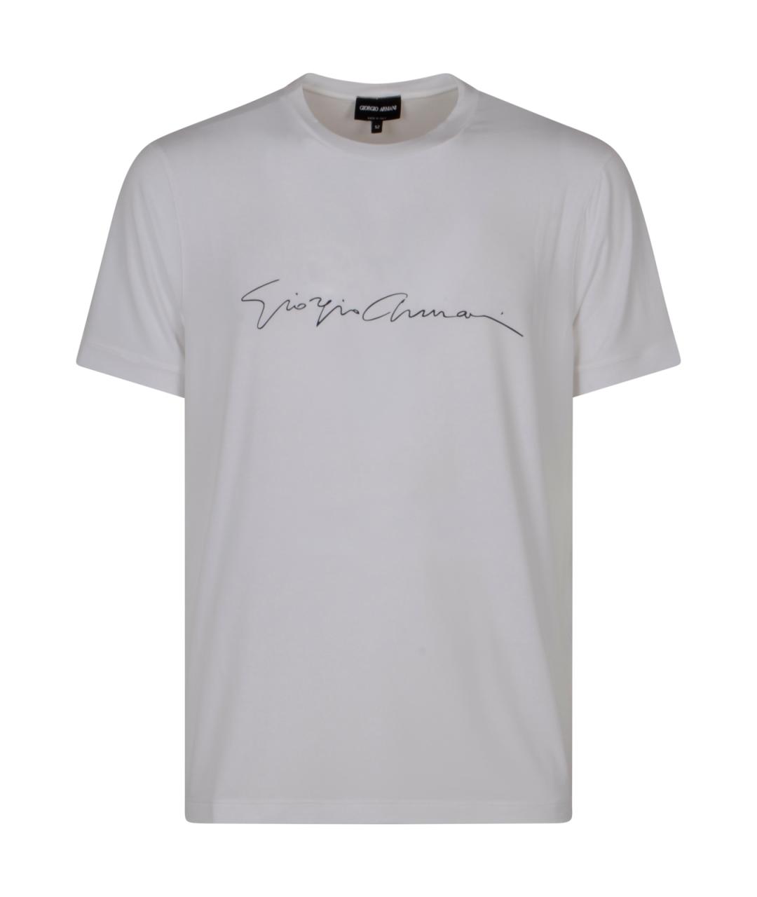 GIORGIO ARMANI Белая хлопковая футболка, фото 1