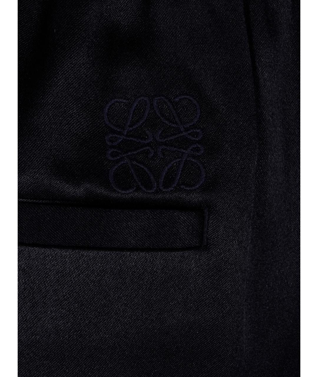 LOEWE Синие атласные прямые брюки, фото 3