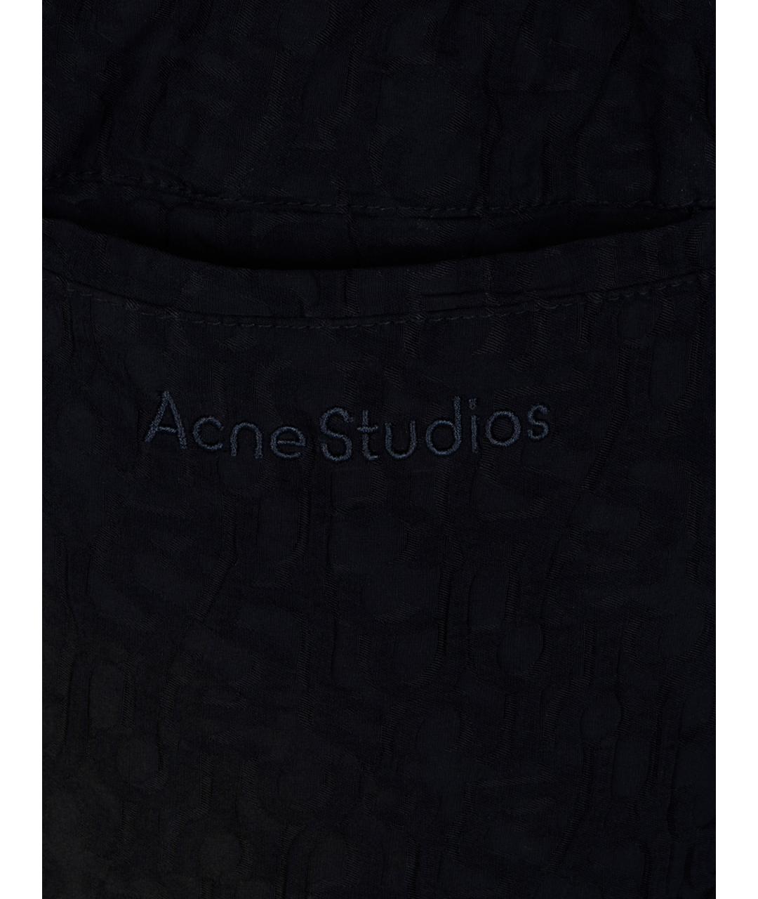 ACNE STUDIOS Черные вискозные повседневные брюки, фото 3