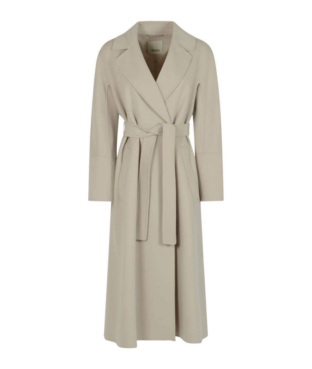 'S MAX MARA Бежевое шерстяное пальто, фото 2