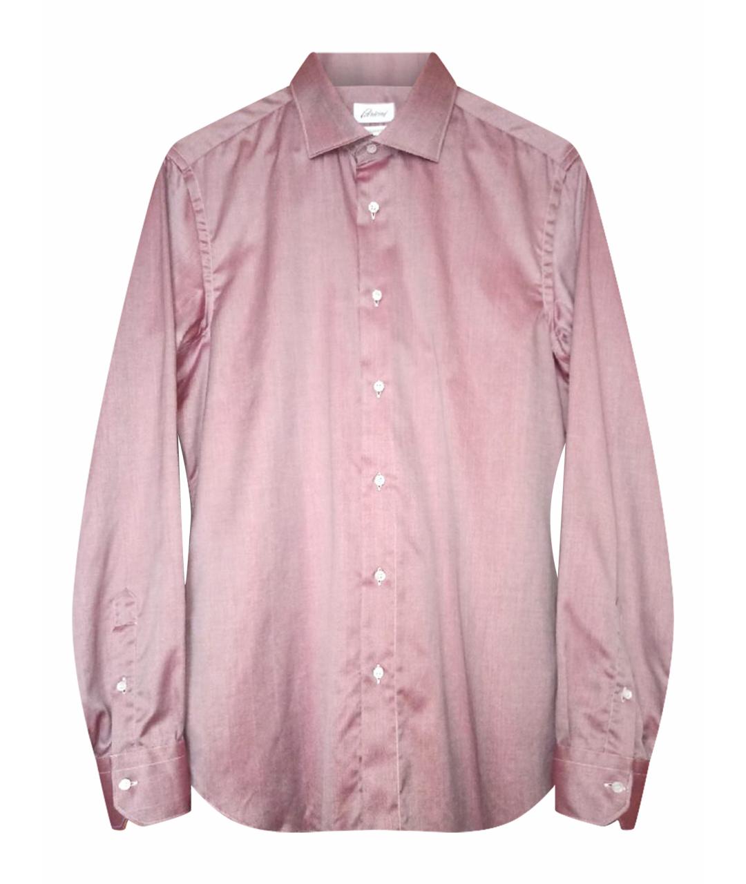 BRIONI Коралловая хлопковая классическая рубашка, фото 1