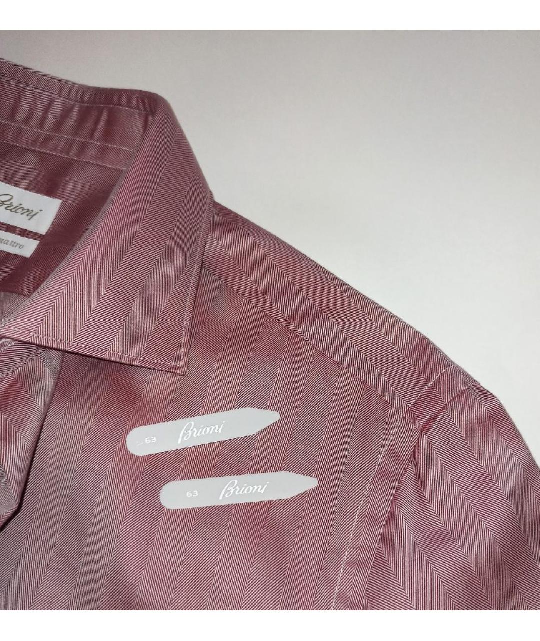 BRIONI Коралловая хлопковая классическая рубашка, фото 7