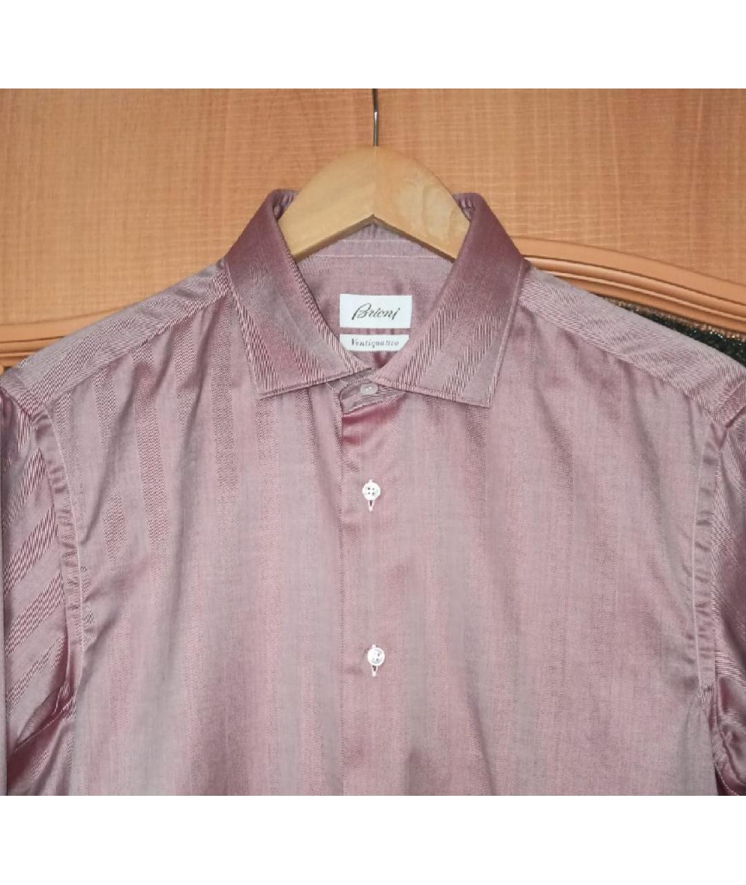 BRIONI Коралловая хлопковая классическая рубашка, фото 2