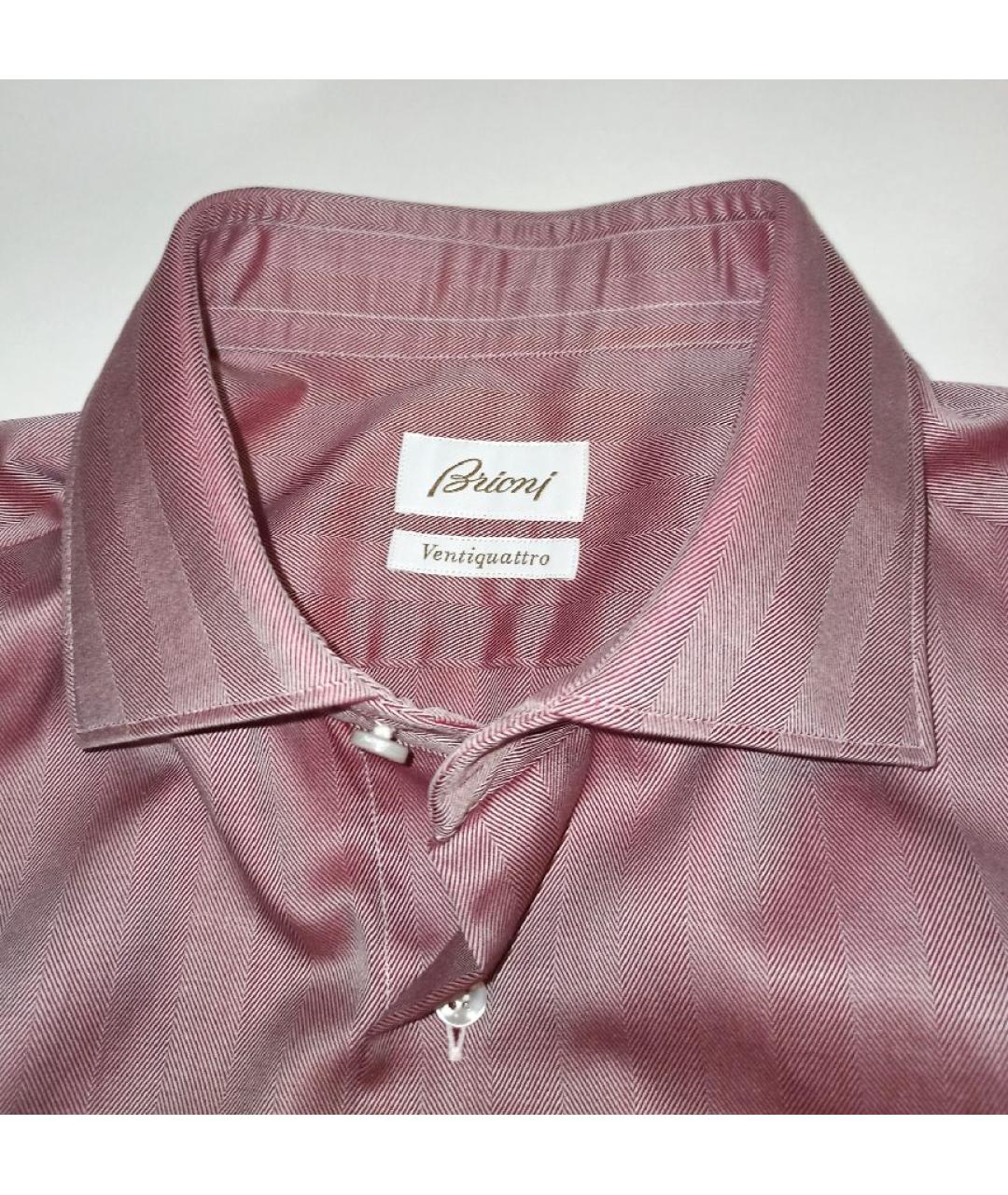 BRIONI Коралловая хлопковая классическая рубашка, фото 4