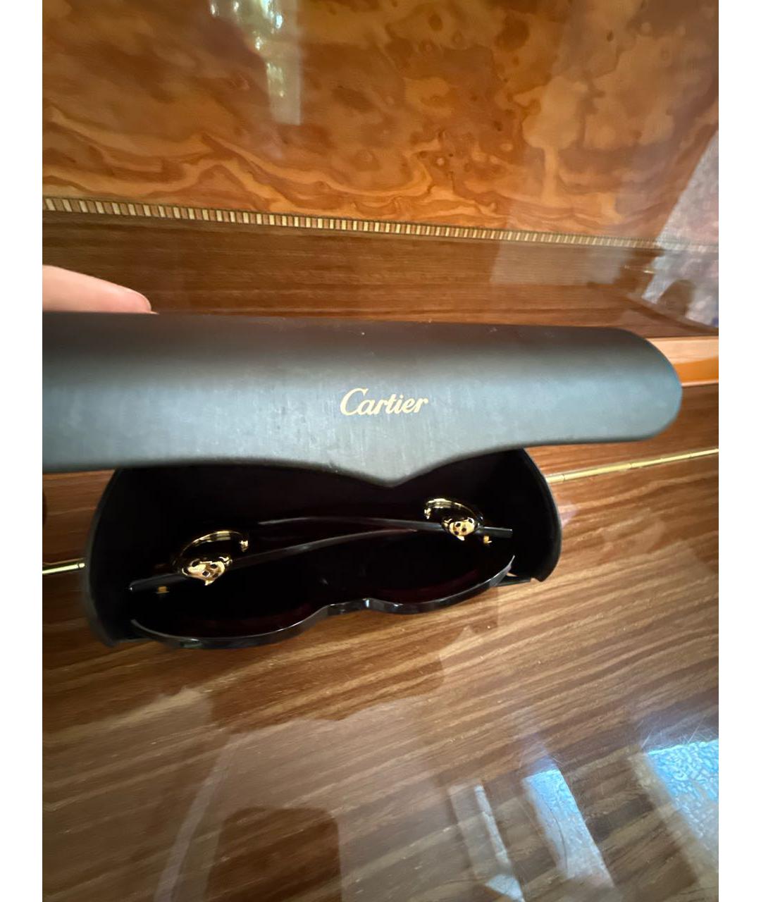 CARTIER Коричневые пластиковые солнцезащитные очки, фото 4