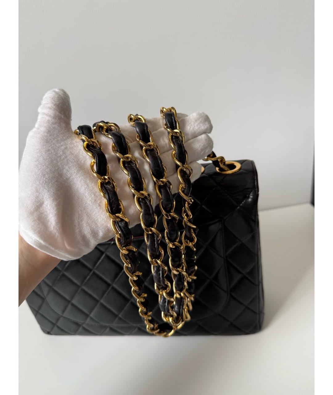 CHANEL Черная кожаная сумка через плечо, фото 6
