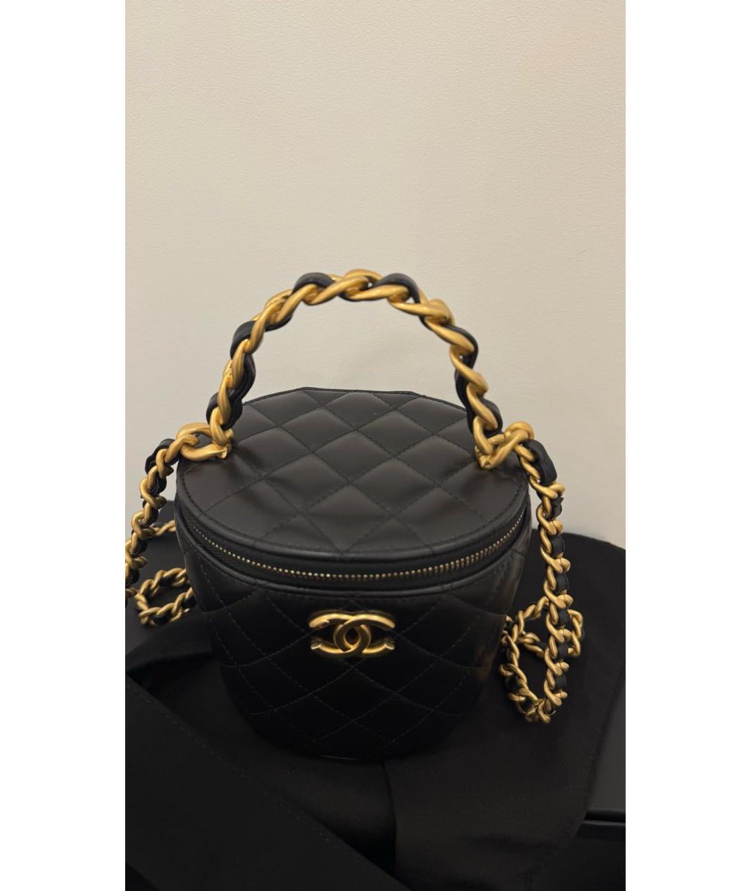 CHANEL Черная кожаная сумка через плечо, фото 6