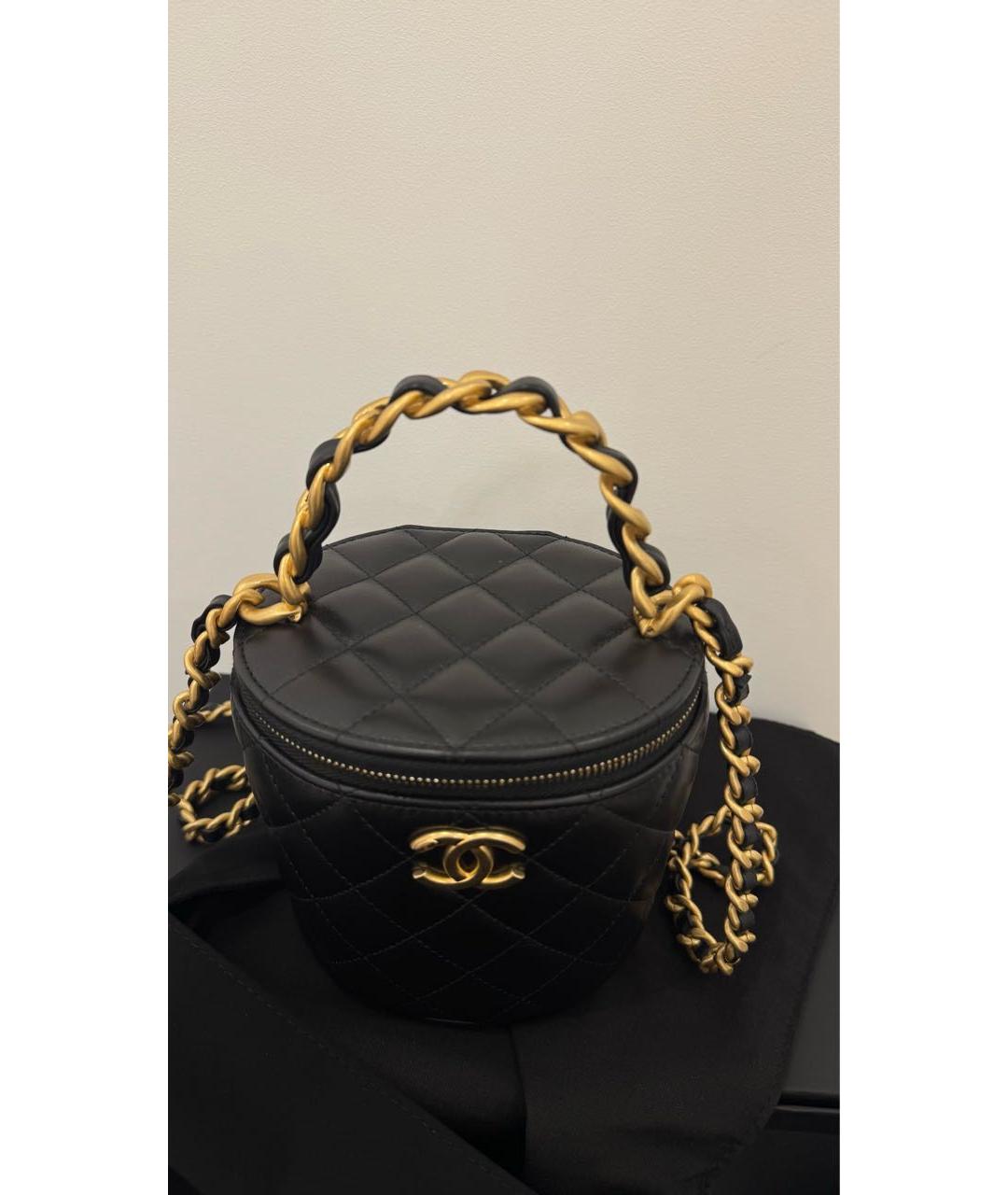 CHANEL Черная кожаная сумка через плечо, фото 3