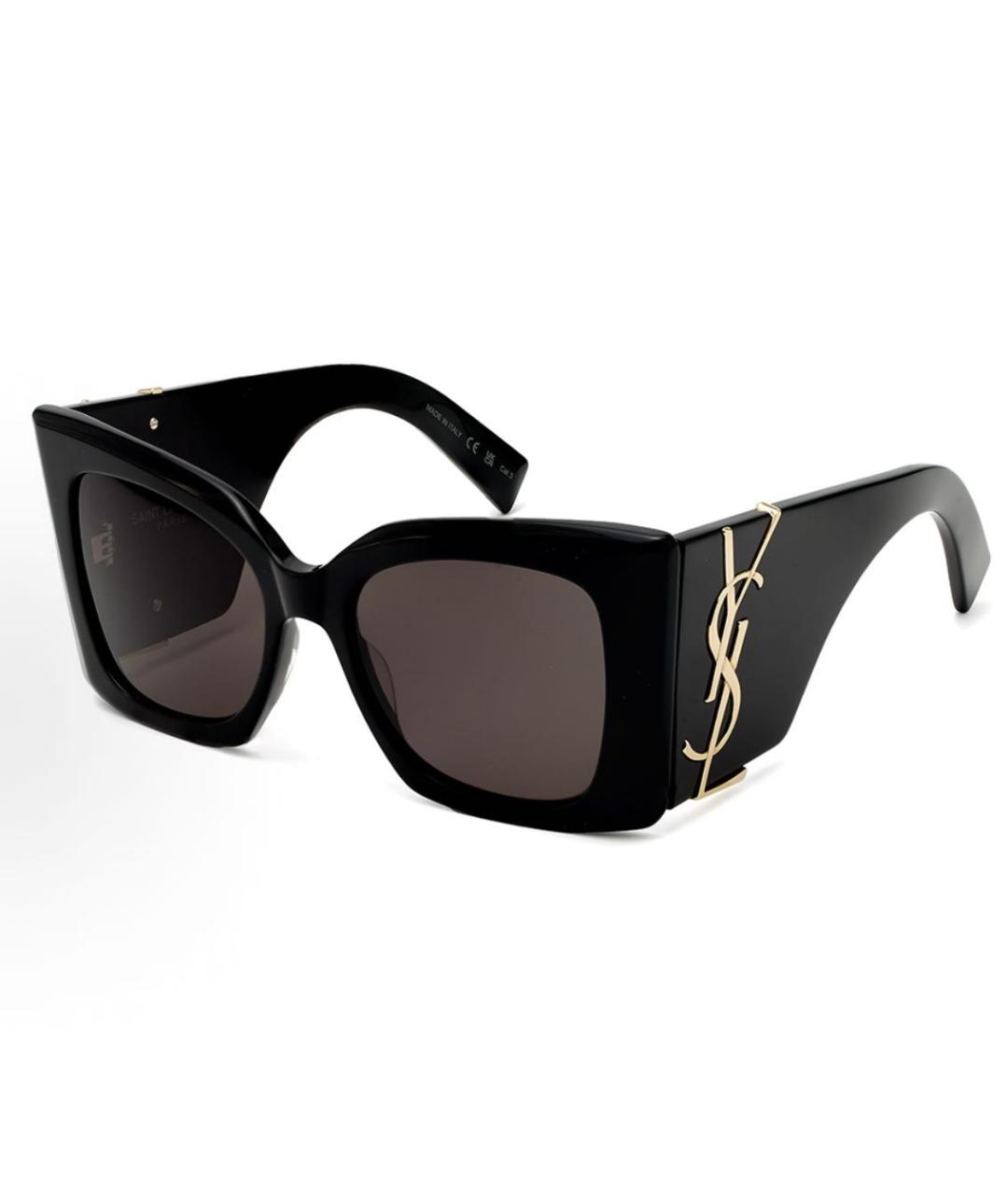 SAINT LAURENT Черные пластиковые солнцезащитные очки, фото 1