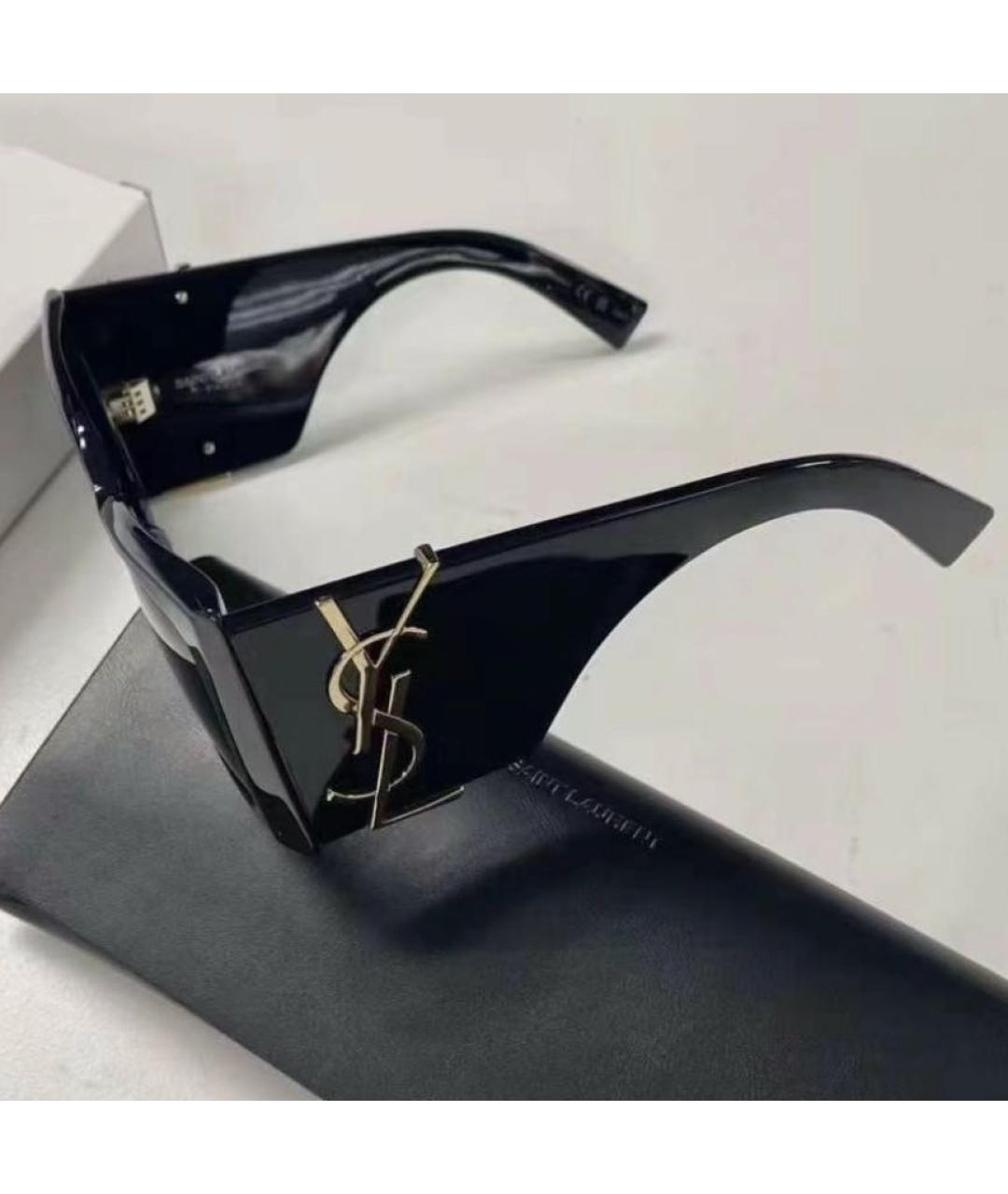 SAINT LAURENT Черные пластиковые солнцезащитные очки, фото 2