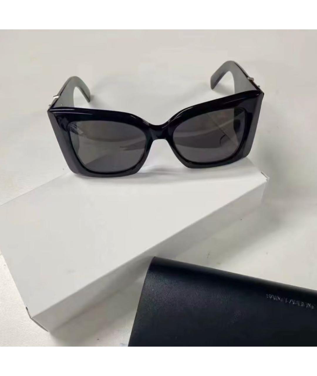 SAINT LAURENT Черные пластиковые солнцезащитные очки, фото 3