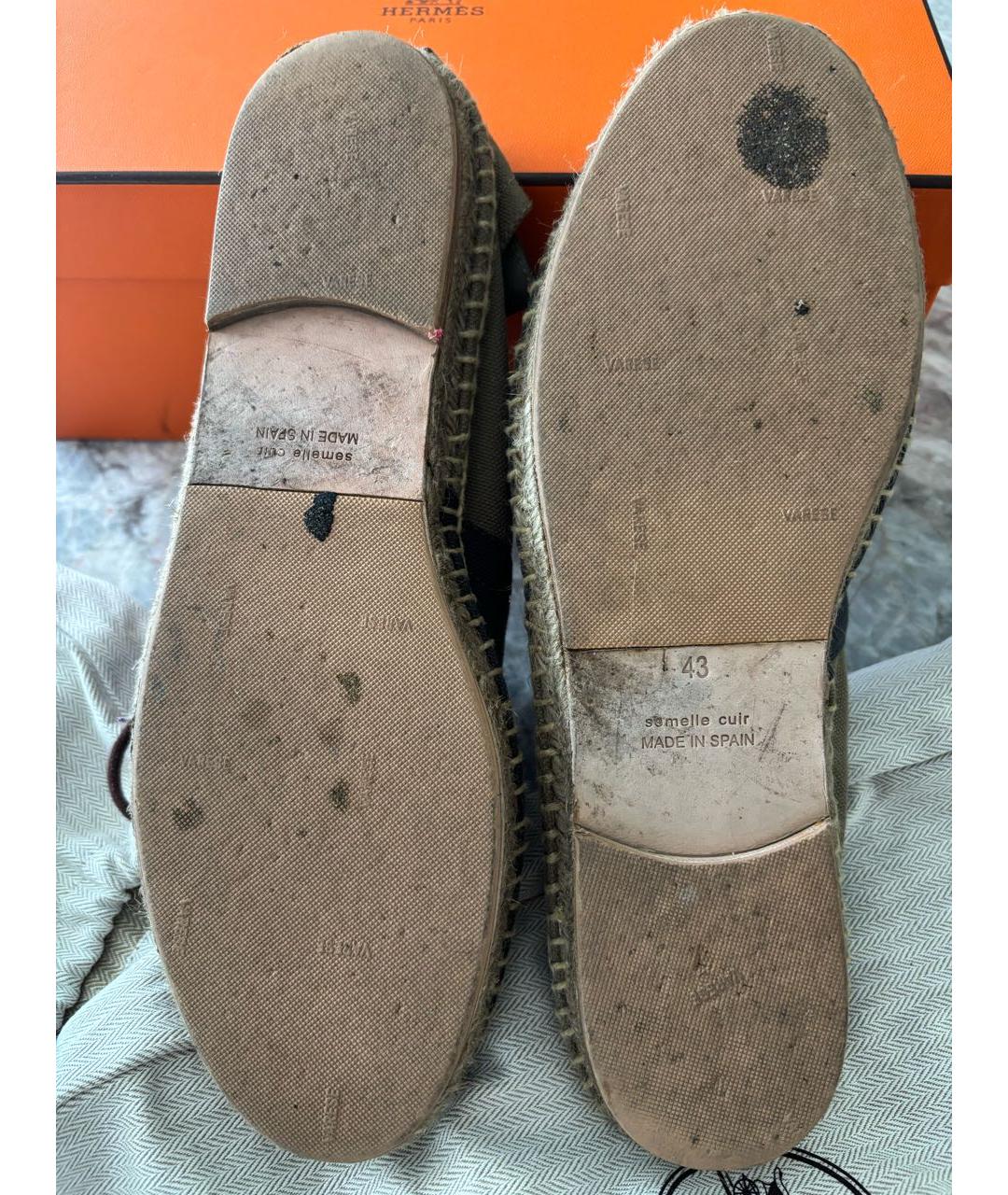 HERMES Бежевые текстильные эспадрильи, фото 4
